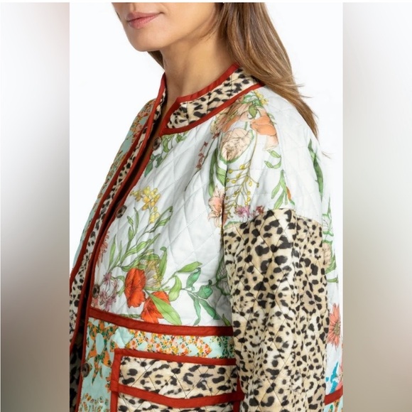 Johnny Was Liliana Quilted Pocket Coat Jacket Leopard Print Animal Cheetah XS/S - Picture 6 of 16